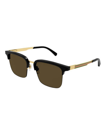 Gucci GG1226S 001 Sunglasses Men's Black/Gold/Brown Square Shape 53mm