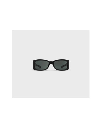 BLACK FRAME 54 SUNGLASSES IN ACETATE MASK FRAME SMOKE LENSES