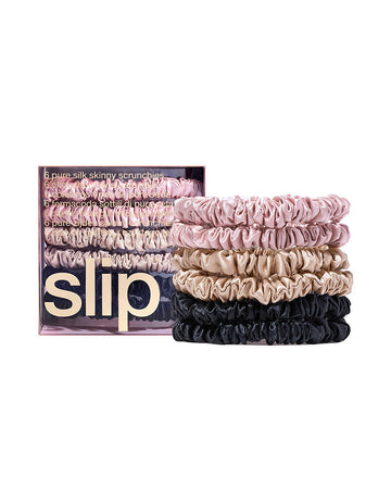 slip pure silk skinny scrunchies - midnight