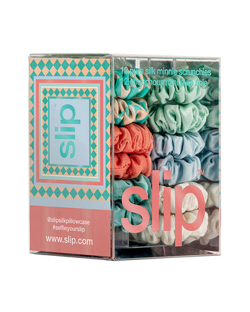 slip pure silk skinny scrunchies - seabreeze