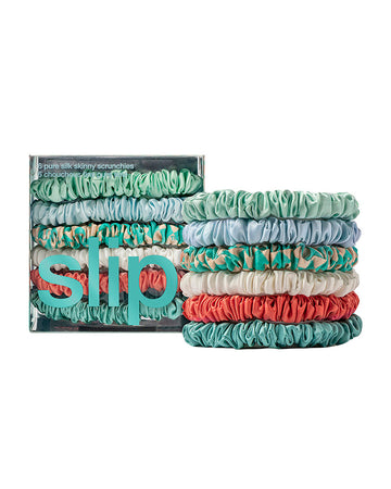 slip pure silk skinny scrunchies - multi